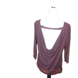 BKE Brown Open Back 3/4 Sleeve Top Size Large